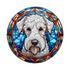 Bedlington Terrier Circular Glass Suncatcher Worktop Saver
